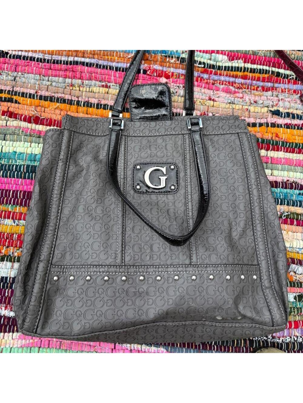 Guess Women's Grey and Black Bag